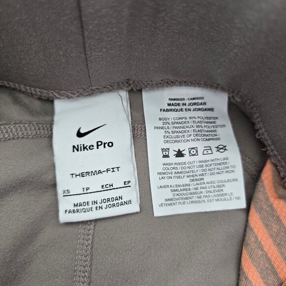 Nike Women's Pro Therma-FIT ADV High-Waisted Leggings Beige Gray XS - Picture 7 of 10